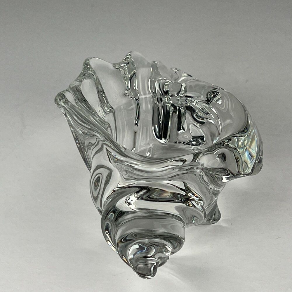 Vintage AVON Clear Glass Seashell Candle Holder Coastal Decor Trinket Ring Dish - Picture 4 of 9